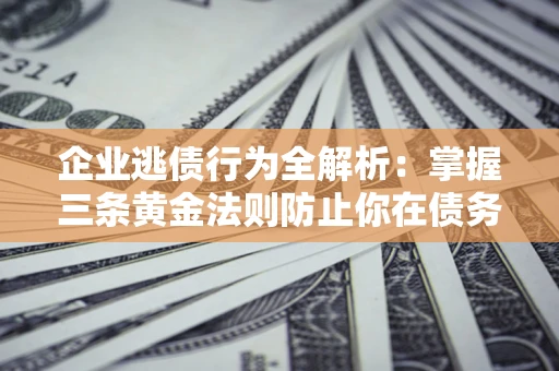 北京企业逃债行为全解析：掌握三条黄金法则防止你在债务乱局中“踩雷”